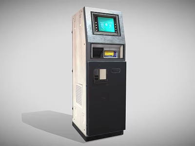 Modern Self Service Kiosk With Touch Screen And User Interface Panel 3d model