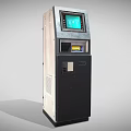Modern Self Service Kiosk With Touch Screen And User Interface Panel 3d model