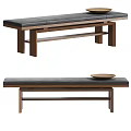 Modern Black Leather Bed Bench With Wooden Frame And Minimalist Design