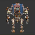 Mechanical Robot Character Featuring Blue Orange Parts Camera Eye And Detailed Joints