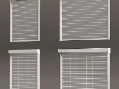 White Window Blinds With Different Slat Patterns And Home Window Covering Styles 3d model
