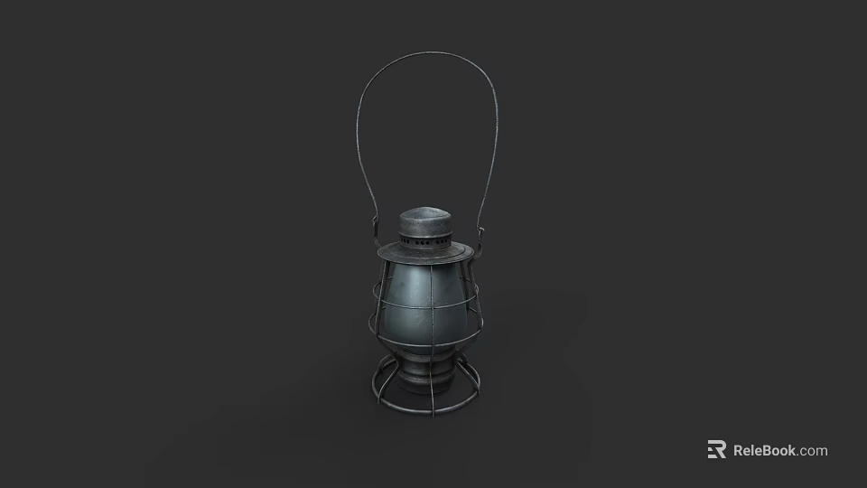 Vintage Metal Lantern Featuring Classic Design Decorative Handle And Frame 3d model 