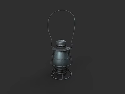 Vintage Metal Lantern Featuring Classic Design Decorative Handle And Frame 3d model