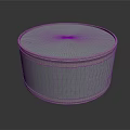 Gray Round Storage Box With Smooth Surface And Metal Rim Design