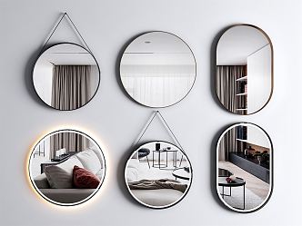 Modern mirror bathroom mirror makeup mirror 3d model