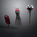 Three Different Style Wigs As Practical Daily Living Accessories For Decoration
