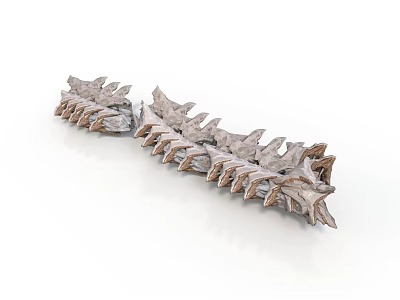 Geometric Style Bone Plate Structure Bone Plate Structure Vertebral Structure Vertebral Plate Bionic Structure Realistic Cartoon 3d model