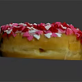 Delicious Donut Topped with Pink Frosting and Red White Heart Shaped Sprinkles