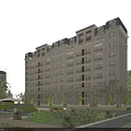 Elegant Mid Rise Residential Building With Modern Facade And Landscaped Gardens