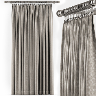 Modern Curtain Fabric Curtain 3d model