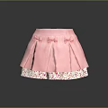 Cute Pink Pleated Skirt With Bow Accents And Floral Lining For Girls