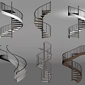 modern staircase revolving staircase 3d model