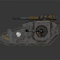 Futuristic Armored Tank With Multiple Cannons Tracked Chassis And Mechanical Details