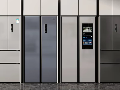 Modern Refrigerators and Freezers with Stainless Steel Sleek Design and Multi Door Features 3d model