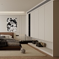 Modern Bedroom Minimalist Cream Bedroom 3d model