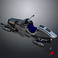Futuristic Sci Fi Motorcycle Design With Black Silver Body And Blue Seat