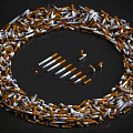 Cigarettes And Butts Arranged In Circular Ring With Center Sticks 3d model