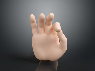 Detailed Anatomical Hand 3D Model With Smooth Texture Light Color And Dark Background 3d model