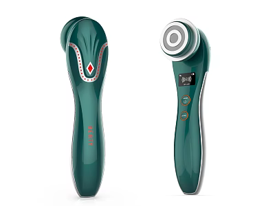Handheld Green Medical Device Featuring Digital Display And Control Buttons 3d model