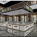 Elegant Modern Jade Specialty Store With Glass Windows And Display Counters 3d model
