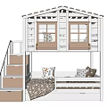 Nordic Style Simple Children's High-Low Bed 3d model