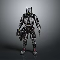 Futuristic Sci Fi Character with Detailed Biomechanical Armor and Advanced Weapons