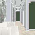 Elegant Beauty and Hair Salon Interior with Front Desk Chandelier Sofa and Reception Area