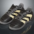 Modern Black Sneakers With Beige Stripes Casual Sports Shoe Design For Daily Wear