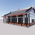 New Chinese Temple Architecture 3d model