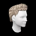 3D Human Head Model With Blonde Short Hair And Detailed Facial Features