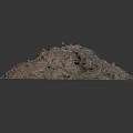 Modern Natural Scene With Rough Rock Mound Small Green Plants Natural Texture And Gray Background
