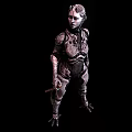 Intricate Female Character Sculpture With Biomechanical Texture And Organic Features