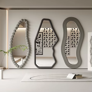 Silent mirror shaped decorative mirror 3d model