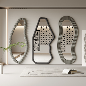 Silent mirror shaped decorative mirror 3d model