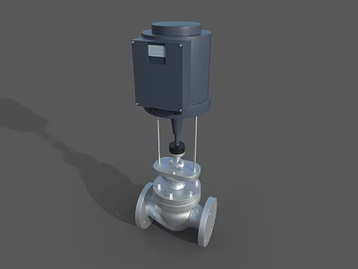 Industrial Electric Actuated Valve with Flanged Ends and Stainless Steel Body for Industrial Automation 3d model