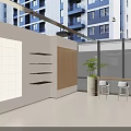Modern Public Office Space With Open Layout Desks Computers Large Windows And Green Plants
