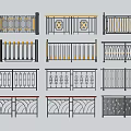 Different Decorative Metal Railings Featuring Black Yellow Accents And Various Styles