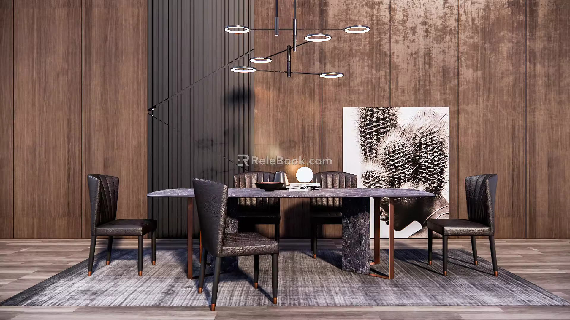 Modern Dining Table Chair Combination Dining Table Chair 3d model