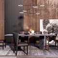 Modern Dining Table Chair Combination Dining Table Chair 3d model