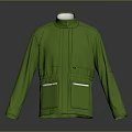 Modern Green Jacket Design With Stand Collar Zipper Closure Front Pockets And Long Sleeves