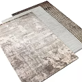 Modern Square Rugs With Houndstooth Plain And Textured Patterns In Neutral Tones 3d model