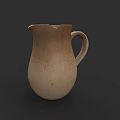 Handcrafted Ceramic Pitcher With Vintage Style Beige And Brown Glaze Design