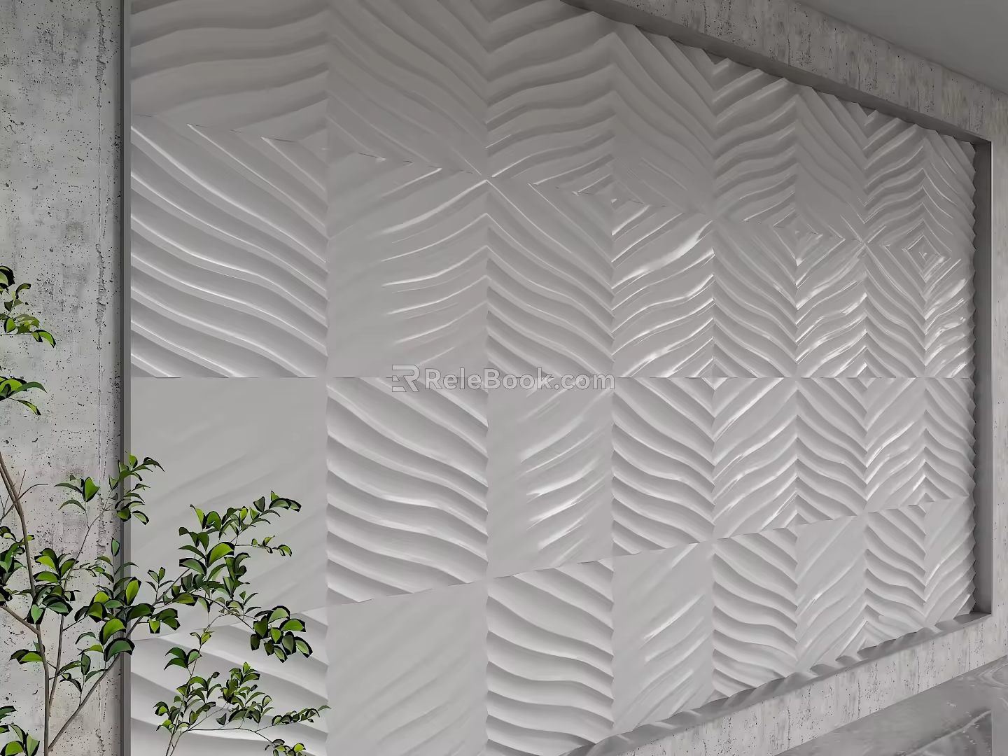 Modern background wall 3d model