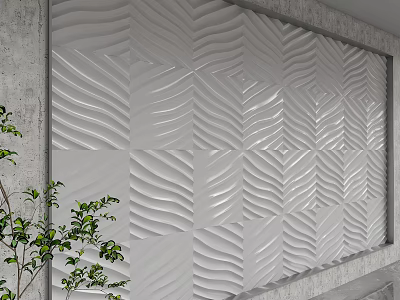 Modern background wall 3d model