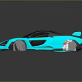 Turquoise Sports Car With Black Accents Rear Spoiler And Modern Sleek Design