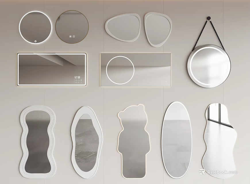 Decorative Mirrors In Various Shapes And Modern Designs For Home Interiors 3d model 