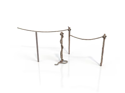 Decorative Metal Household Railings With Curved Design For Home Space Divider 3d model