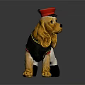 Cute Dog Doll Wearing Red Hat Decorative Outfit And Black Boots