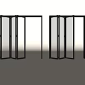 Modern Folding Doors Design With Black Frame And Transparent Glass