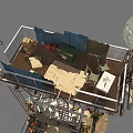 Industrial Equipment Featuring Wind Turbines Metal Platforms And Monitoring Structures